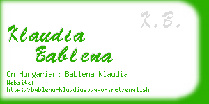 klaudia bablena business card